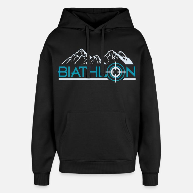 biathlon - Sweat à capuche unisexe Stanley/Stella Oversized - noir