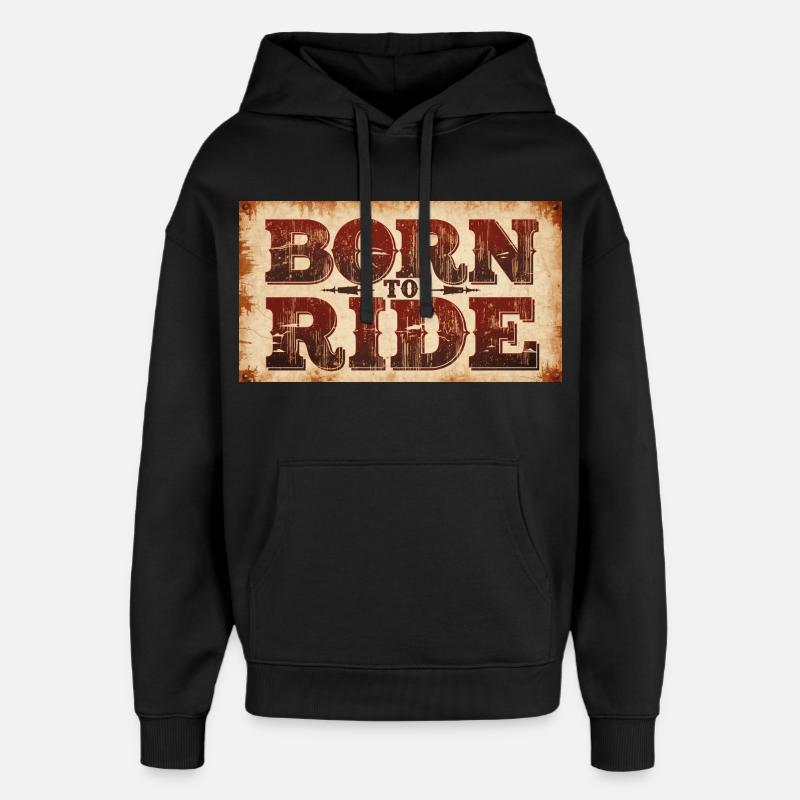 Né pour rouler - Sweat à capuche unisexe Stanley/Stella Oversized - noir