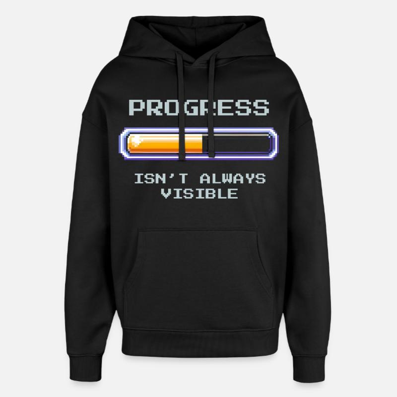 Progrès invisible | Travail social - Sweat à capuche unisexe Stanley/Stella Oversized - noir