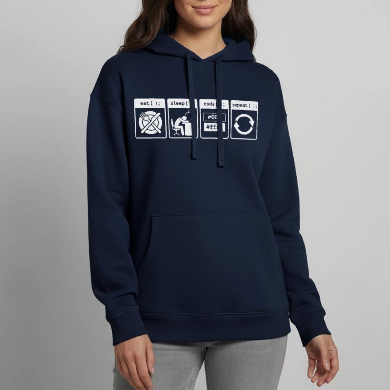Eat Sleep Code Repeat – Coder Workflow Design Oversized Unisex Hoodie von Stanley/Stella