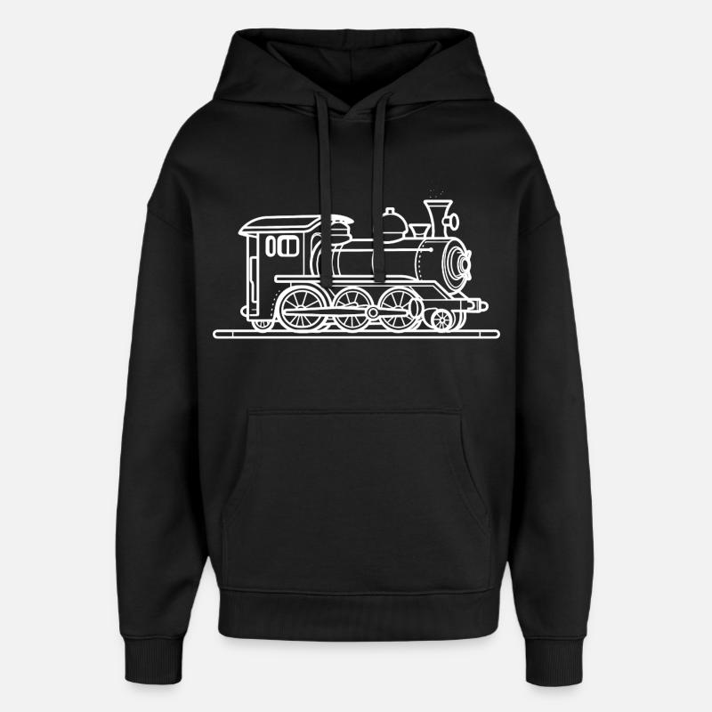 Dessin ferroviaire - Sweat à capuche unisexe Stanley/Stella Oversized - noir
