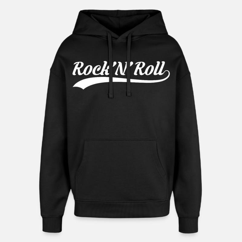 Logo sportif rétro Rock’N’Roll - Sweat à capuche unisexe Stanley/Stella Oversized - noir