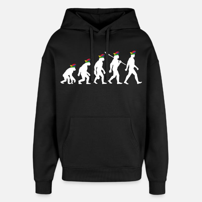 Homo Karnevalis | Evolution der Narren, Fastnacht - Oversized Unisex Hoodie von Stanley/Stella - Schwarz