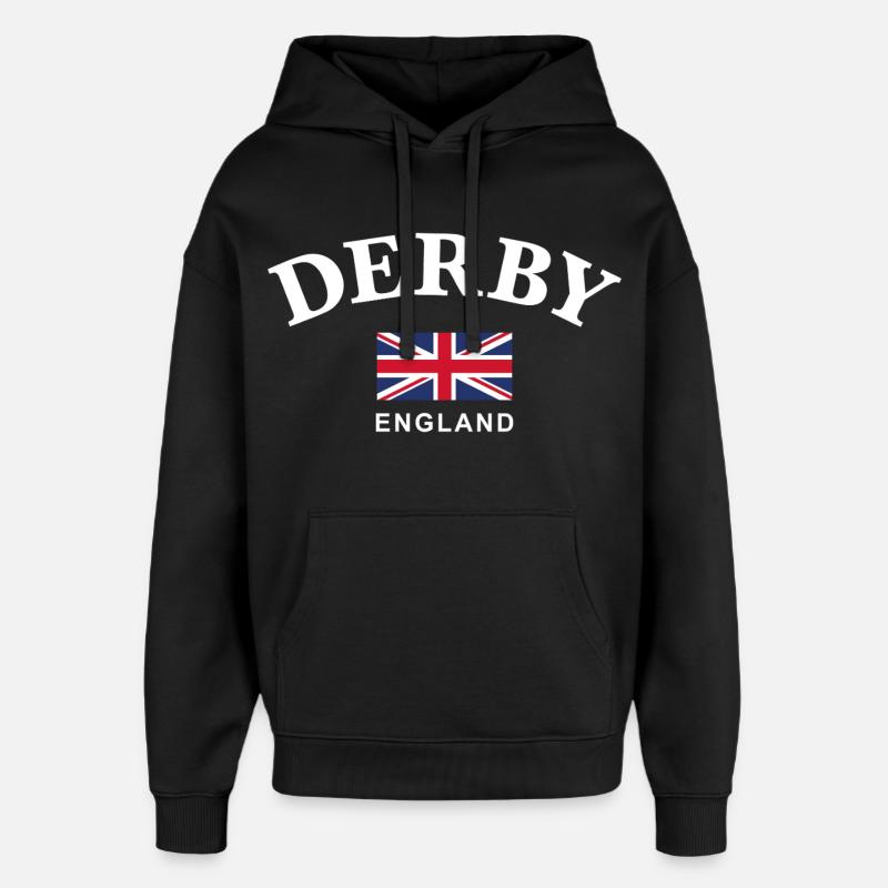 Derby, Angleterre - Sweat à capuche unisexe Stanley/Stella Oversized - noir