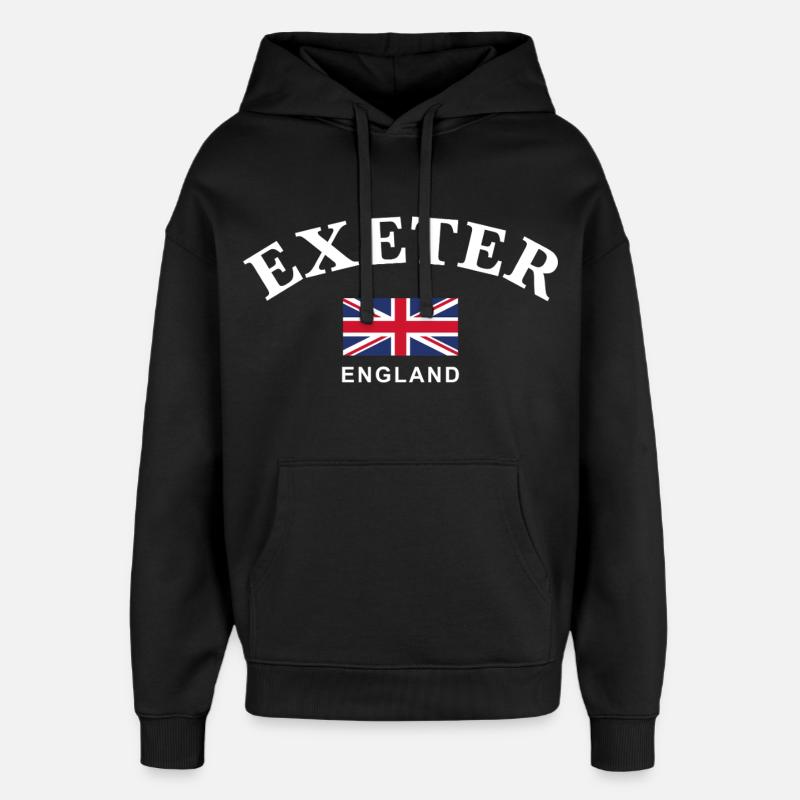 Exeter, Angleterre - Sweat à capuche unisexe Stanley/Stella Oversized - noir