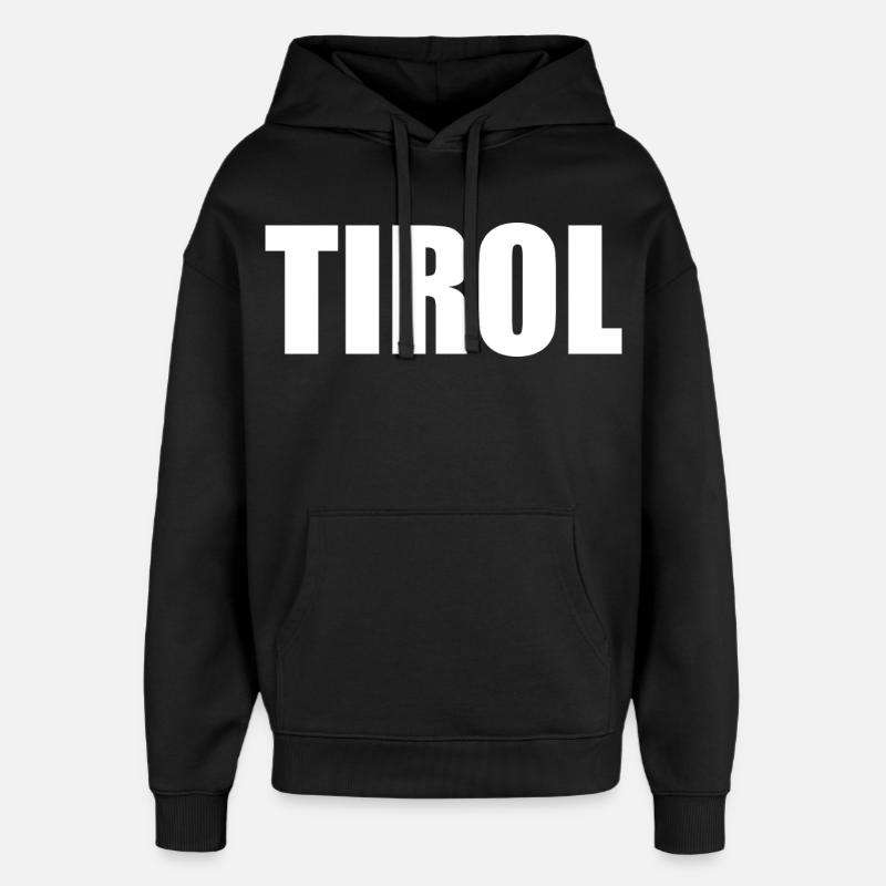 Logo TIROL blanc - Sweat à capuche unisexe Stanley/Stella Oversized - noir