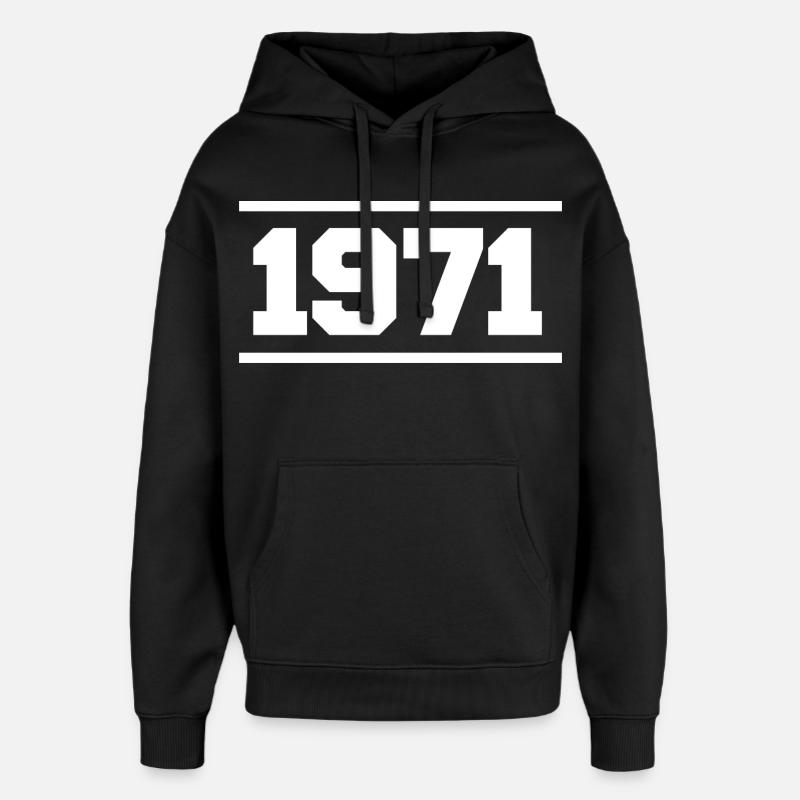 1971 Cadeau rétro 1971 - Sweat à capuche unisexe Stanley/Stella Oversized - noir