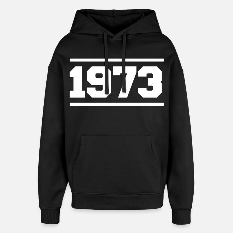 1973 Cadeau rétro 1973 - Sweat à capuche unisexe Stanley/Stella Oversized - noir