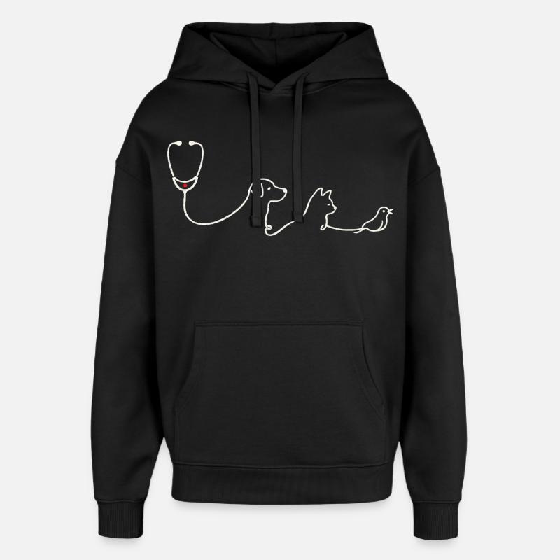 Vétérinaire Vétérinaire - Sweat à capuche unisexe Stanley/Stella Oversized - noir