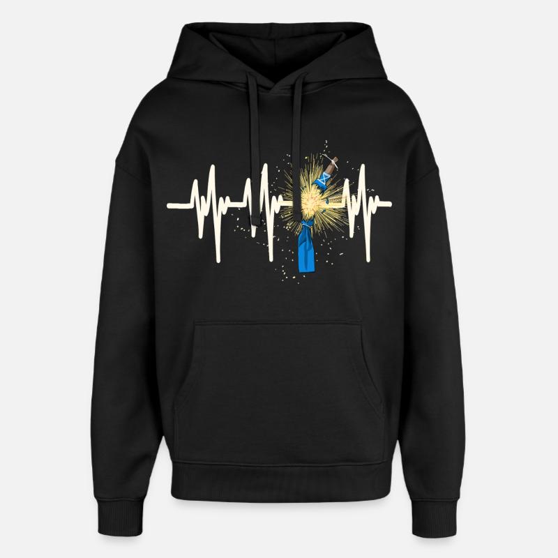 Fallas de Valencia Heartbeat - Oversized Unisex Hoodie by Stanley/Stella - black