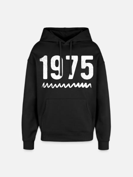 1975 Anniversary 1975 Retro 1975 - Oversized Unisex Hoodie by Stanley/Stella - black