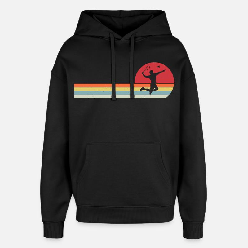 retro badminton  - Sweat à capuche unisexe Stanley/Stella Oversized - noir