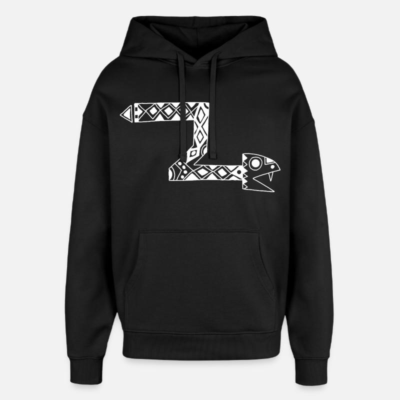 Serpent totem blanc - Sweat à capuche unisexe Stanley/Stella Oversized - noir