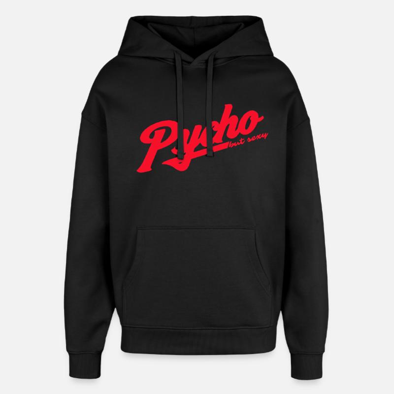 Psycho Retro Script Logo - Sweat à capuche unisexe Stanley/Stella Oversized - noir
