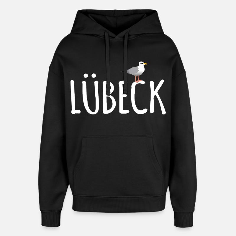 Lübeck Möwe - Oversized Unisex Hoodie von Stanley/Stella - Schwarz
