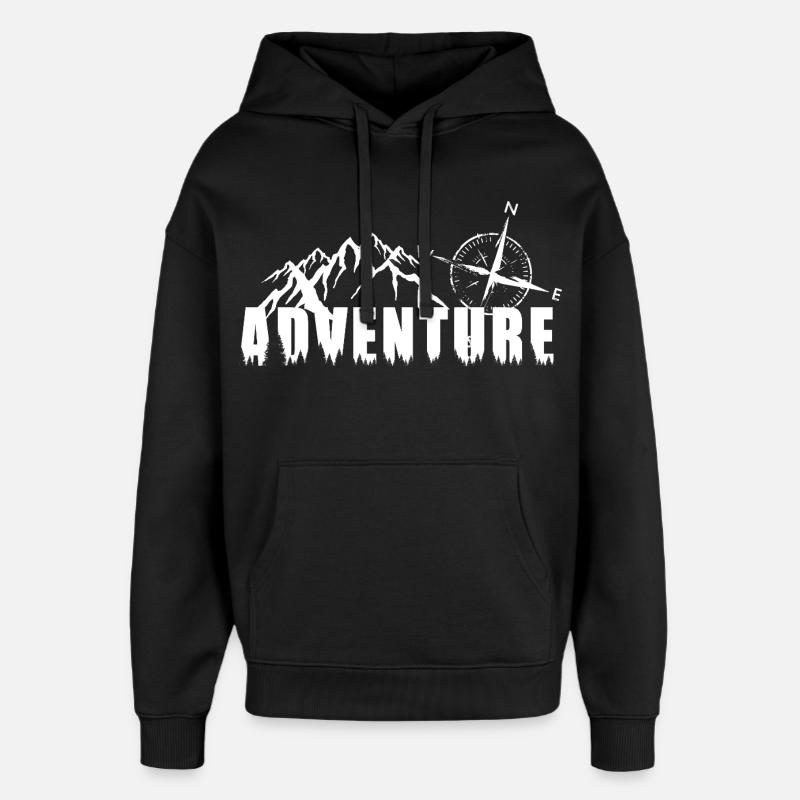 Adventure_Berge - Sweat à capuche unisexe Stanley/Stella Oversized - noir