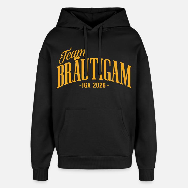 Enterrement de vie de garçon du Marié de l’équipe 2026 - Sweat à capuche unisexe Stanley/Stella Oversized - noir