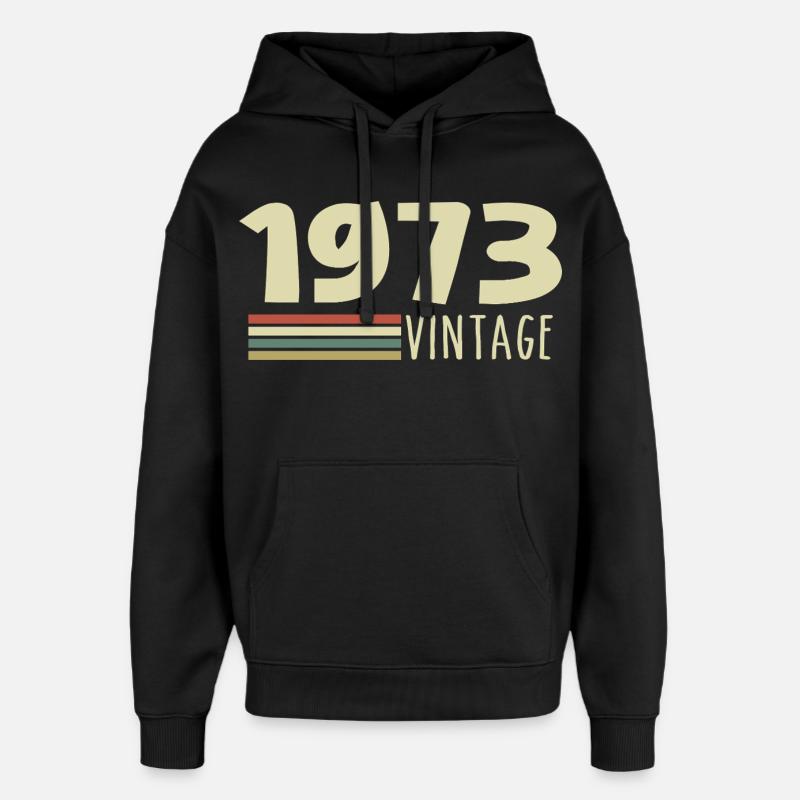 1973-Anniversaire-1973-retro-1973 - Sweat à capuche unisexe Stanley/Stella Oversized - noir