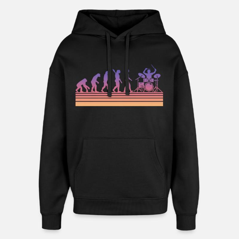 Schlagzeuger Evolution - Oversized Unisex Hoodie von Stanley/Stella - Schwarz