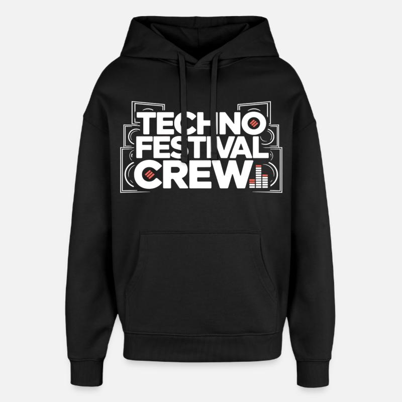 Techno Festival Crew – Techo Party Outfit - Oversized Unisex Hoodie von Stanley/Stella - Schwarz