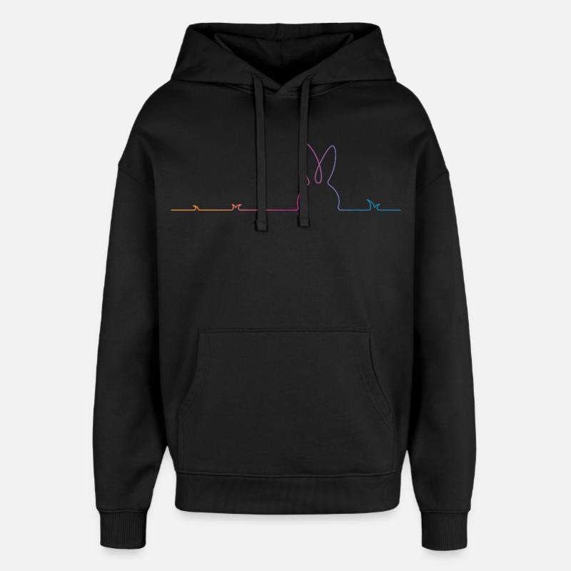 Påskehare Påske - Hættetrøje unisex Stanley/Stella Oversized - sort