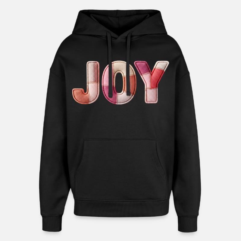 Joy Freude Patchwork Geschenk Frauen - Oversized Unisex Hoodie von Stanley/Stella - Schwarz