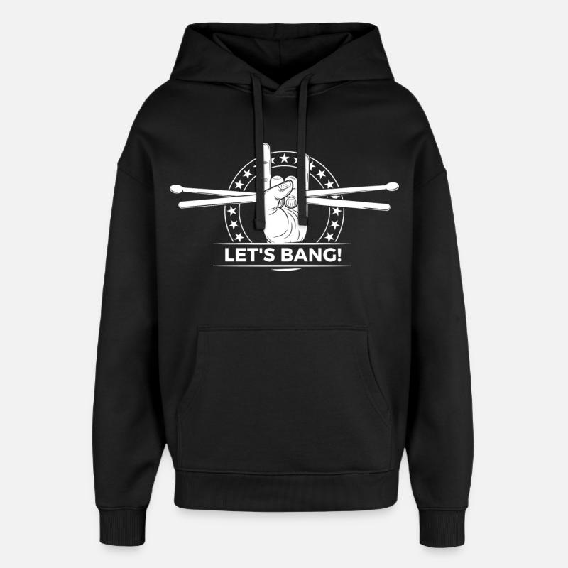 Let’s Bang Drum Emblem - Oversized Unisex Hoodie by Stanley/Stella - black