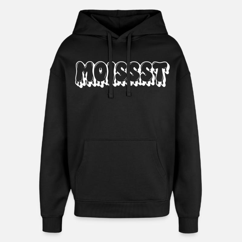 Fugtig dryppende tekst - Hættetrøje unisex Stanley/Stella Oversized - sort