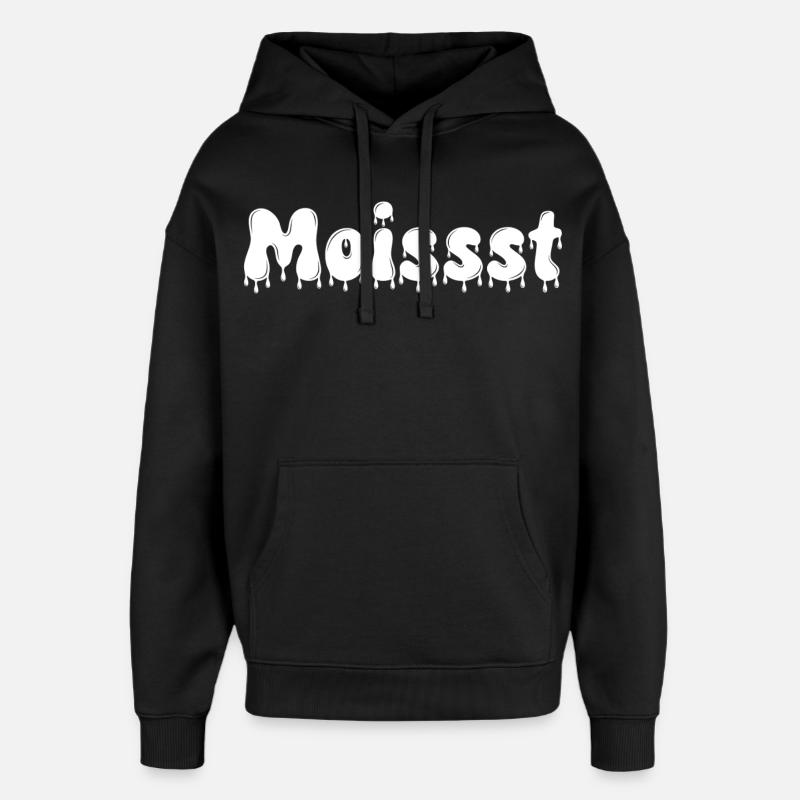 Texte humide et dégoulinant - Sweat à capuche unisexe Stanley/Stella Oversized - noir