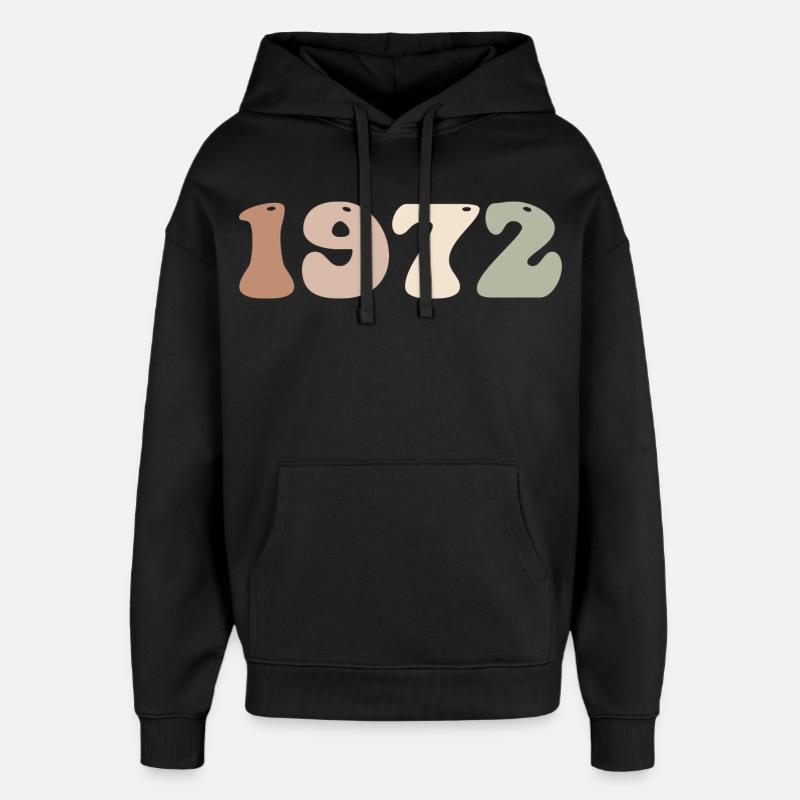 1972 - Oversized Unisex Hoodie von Stanley/Stella - Schwarz