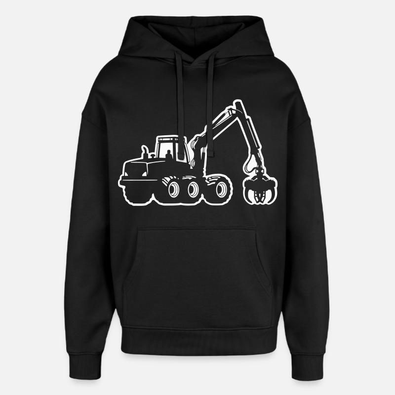 Silhouette de moissonneuse - Sweat à capuche unisexe Stanley/Stella Oversized - noir