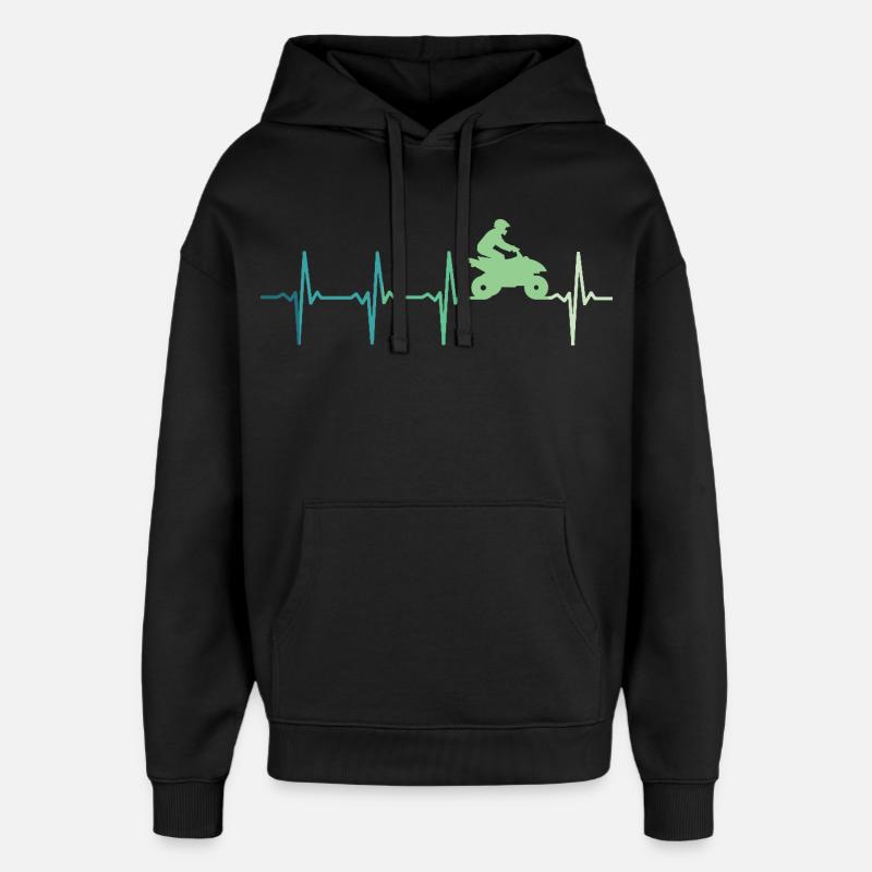 quad battement de coeur atv - Sweat à capuche unisexe Stanley/Stella Oversized - noir