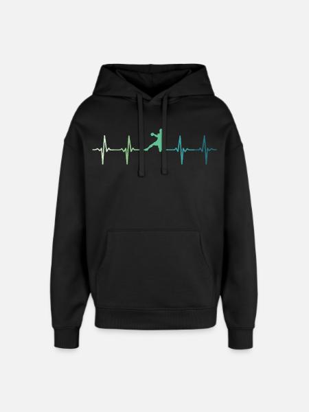Handball, Herzschlag, Handball - Oversized Unisex Hoodie von Stanley/Stella - Schwarz