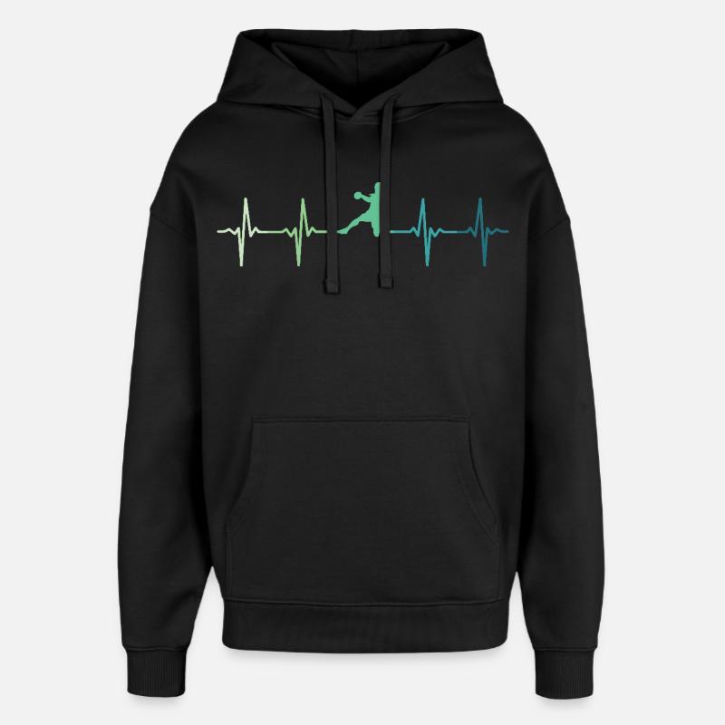 Handball, Herzschlag, Handball - Oversized Unisex Hoodie von Stanley/Stella - Schwarz