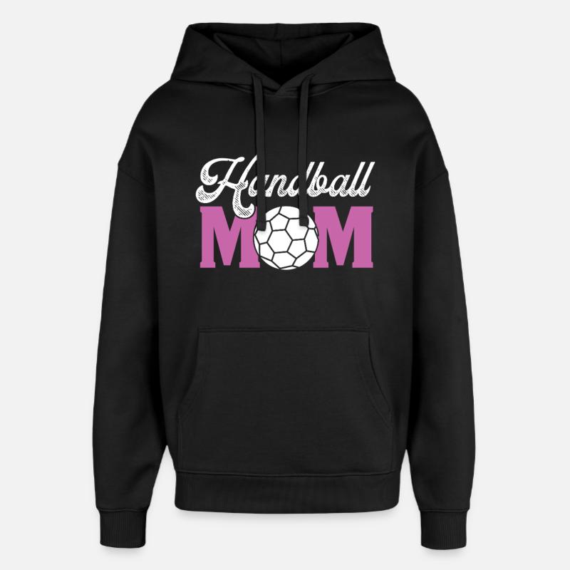 Maman de handball - Sweat à capuche unisexe Stanley/Stella Oversized - noir