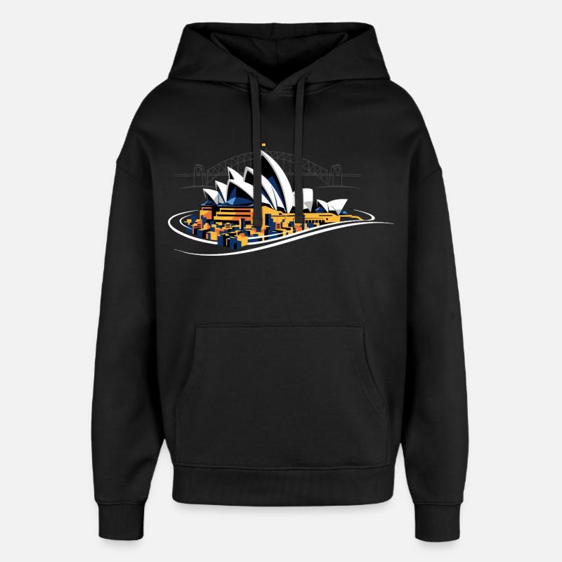 Sydney Opera Harbour Bridge - Oversized Unisex Hoodie von Stanley/Stella - Schwarz
