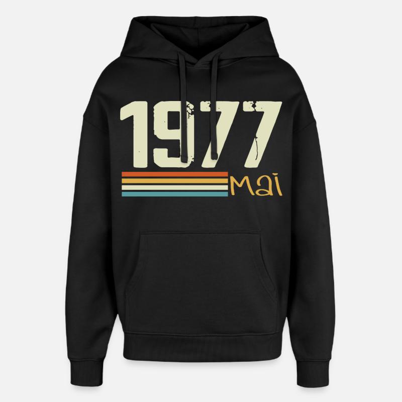 Mai 1977 - Sweat à capuche unisexe Stanley/Stella Oversized - noir