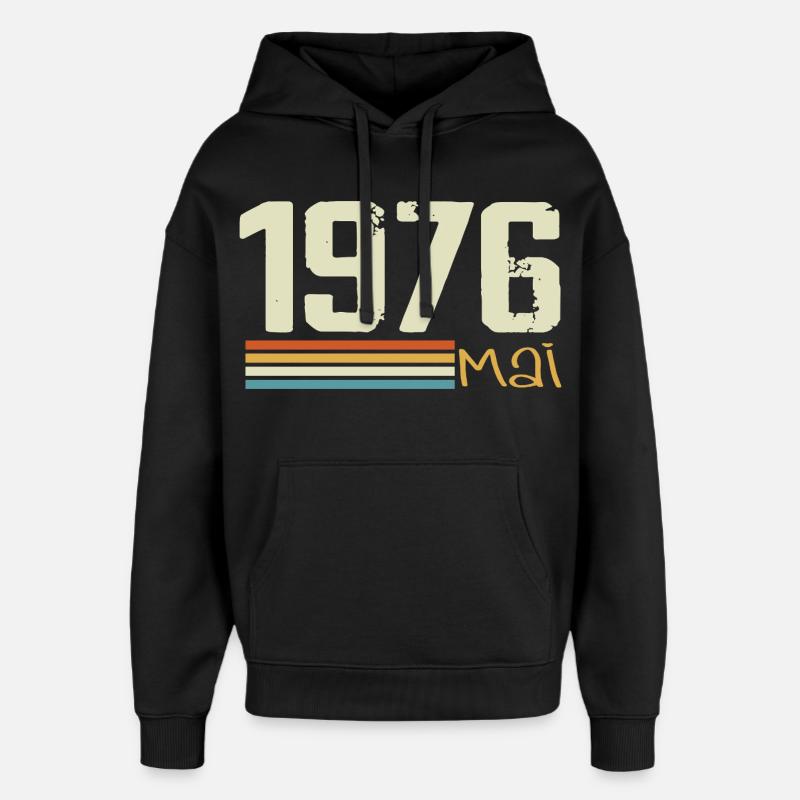 Mai 1976 - Sweat à capuche unisexe Stanley/Stella Oversized - noir