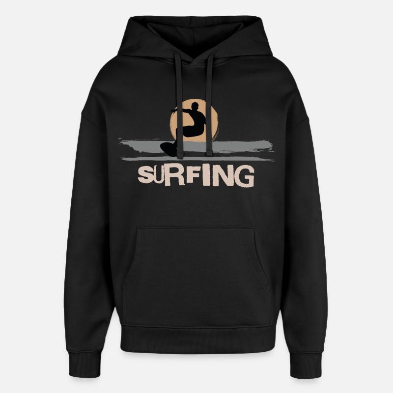 Surf Surfen Surfer - Sweat à capuche unisexe Stanley/Stella Oversized - noir