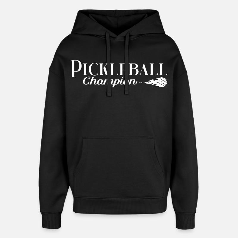 Pickleball - Sweat à capuche unisexe Stanley/Stella Oversized - noir