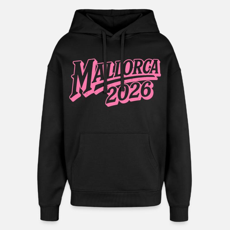 Majorque 2026 - Sweat à capuche unisexe Stanley/Stella Oversized - noir