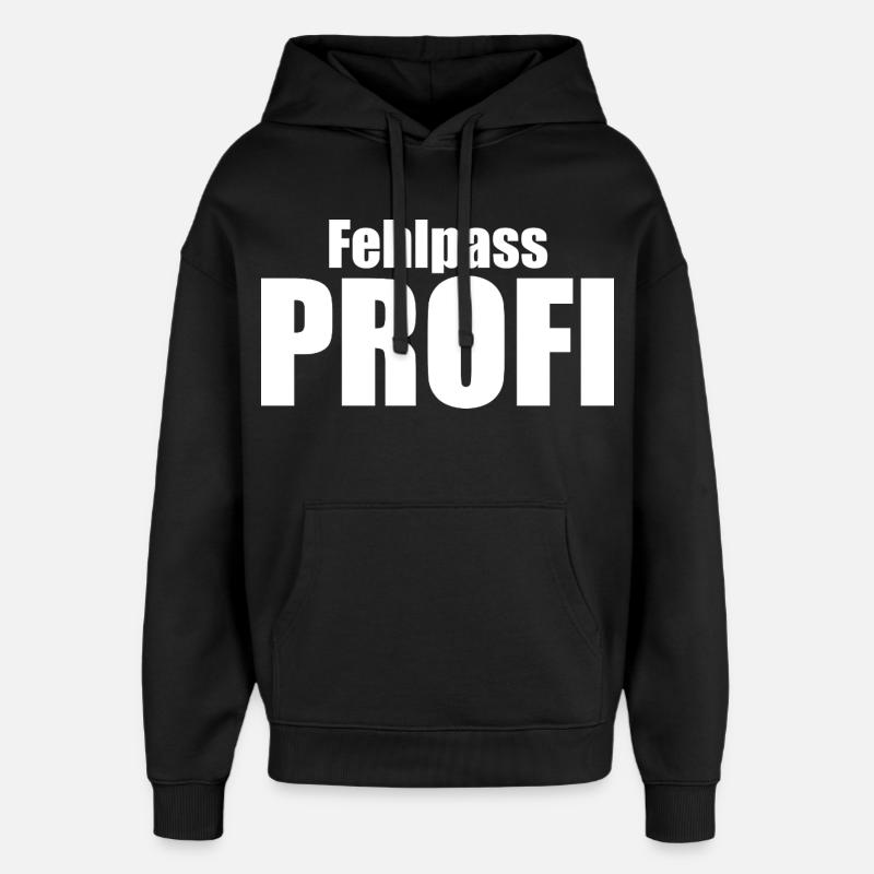 Fehlpass PROFI - Oversized Unisex Hoodie von Stanley/Stella - Schwarz