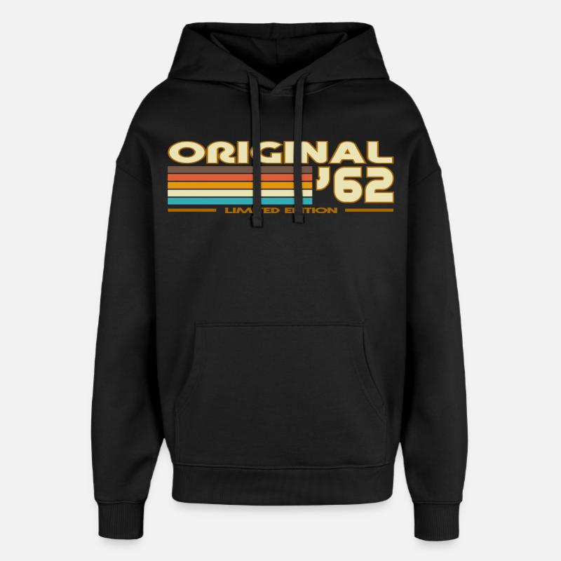 Retro 62 Regenbogen - Oversized Unisex Hoodie von Stanley/Stella - Schwarz
