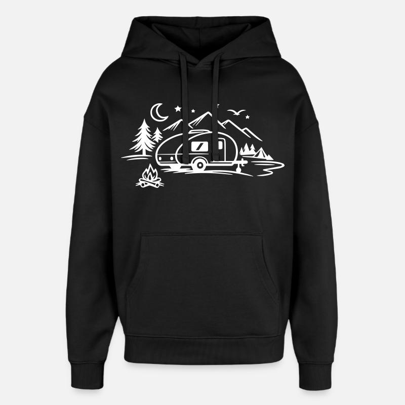 Camping-campeur - Sweat à capuche unisexe Stanley/Stella Oversized - noir