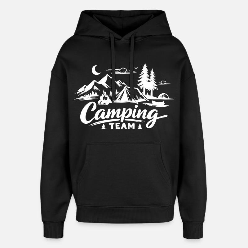 Camping Team - Oversized Unisex Hoodie by Stanley/Stella - black