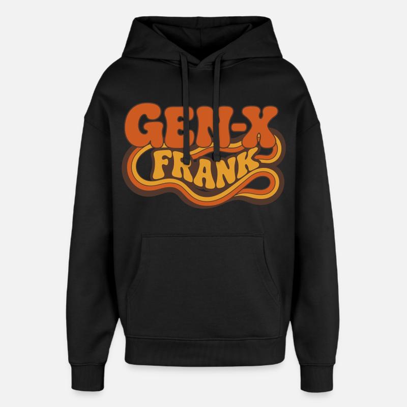 Logo rétro de Frank Gen-X - Sweat à capuche unisexe Stanley/Stella Oversized - noir