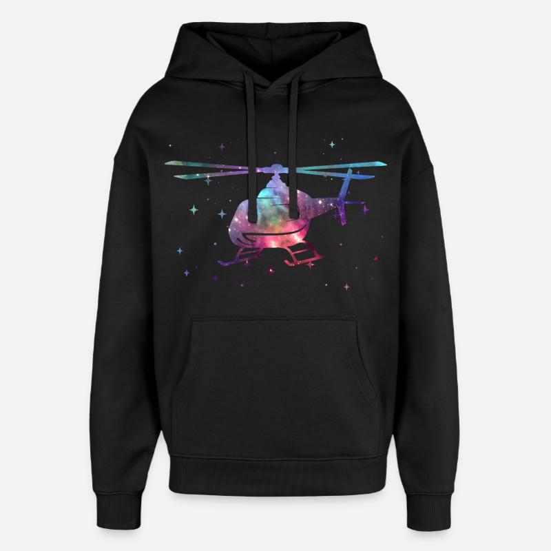 Pilote d’hélicoptère Space Kids Helicopter - Sweat à capuche unisexe Stanley/Stella Oversized - noir