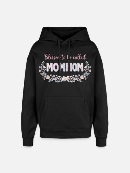 Mama, Oma-Blumen, süßes Oma-Geschenk - Oversized Unisex Hoodie von Stanley/Stella - Schwarz