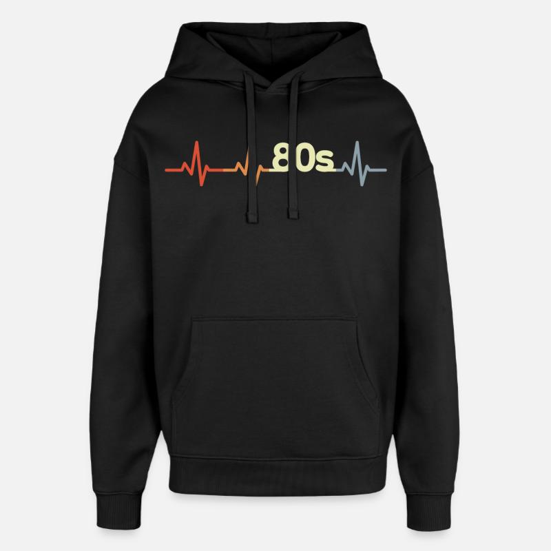 ECG des années 80 - Sweat à capuche unisexe Stanley/Stella Oversized - noir