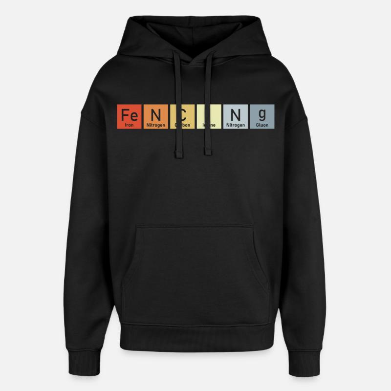 Tableau périodique des éléments d’escrime - Sweat à capuche unisexe Stanley/Stella Oversized - noir